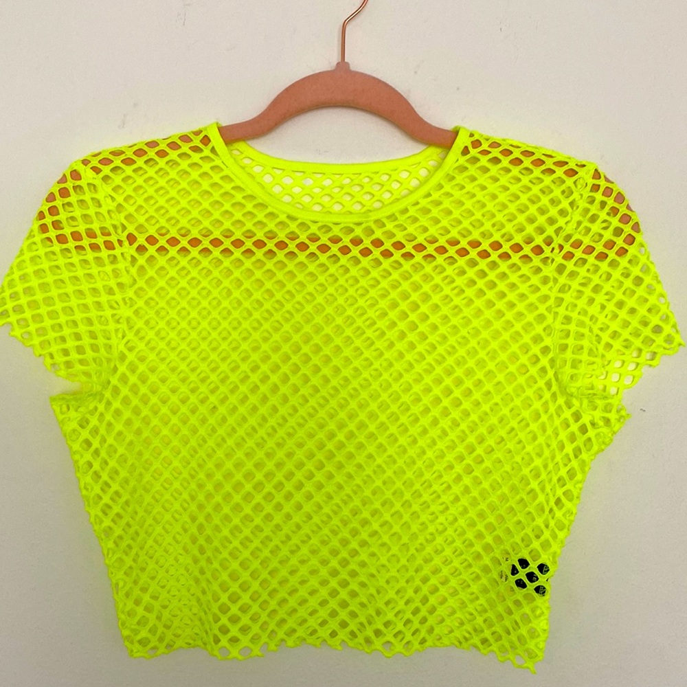 Shein fishnet mesh crop top